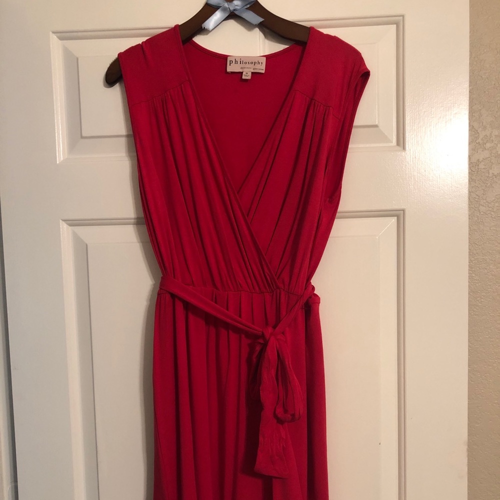 Philosophy Red Wrap Dress
